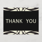 Black Cream Art Deco Bedankt Briefkaart (Voorkant)