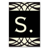 Black Cream Art Deco Trouwbanner Kaarten (Achterkant)