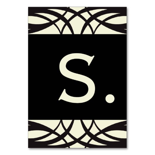 Black Cream Art Deco Trouwbanner Kaarten (Voorkant)