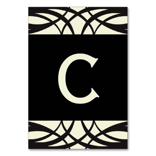 Black Cream Art Deco Trouwbanner Kaarten (Voorkant)