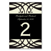 Black Cream Art Deco Weddenschappen Kaart (Achterkant)