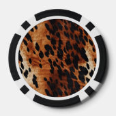 Black Cream Brown Cowhide Gold Monogram  Poker Chips (Achterkant)