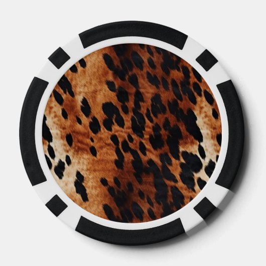 Black Cream Brown Cowhide Gold Monogram  Poker Chips (Achterkant)