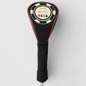 Black & Cream Casino Poker Chip Golfheadcover (Voorkant)