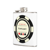 Black Cream Casino Poker Chip Weddenschap Bridesma Heupfles (Links)