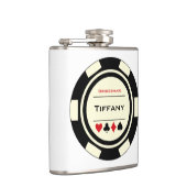 Black Cream Casino Poker Chip Weddenschap Bridesma Heupfles (Rechts)