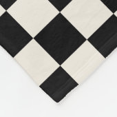Black Cream Checkered Pattern Fleece Deken (Hoek)