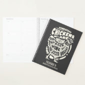 Black Cream Chicken Art Gepersonaliseerde Homestea Planner (Display)