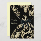 Black Cream Cocktail Party Kaart (Voorkant / Achterkant)
