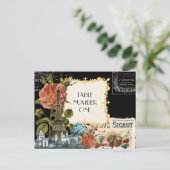 Black Cream Eiffeltoren Roos Tafelnummer (Staand voorkant)