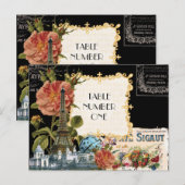 Black Cream Eiffeltoren Roos Tafelnummer (Voorkant / Achterkant)