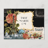 Black Cream Eiffeltoren Roos Tafelnummer (Achterkant)