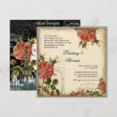 Black Cream  Eiffeltowerrepeater Dinner Kaart (Voorkant / Achterkant)