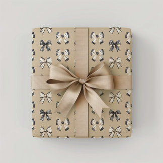 Black Cream en Halloween Coquette Bows Cadeaupapier