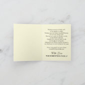 Black & Cream Foto Sympathie Dank u Bedankkaart (Binnen)