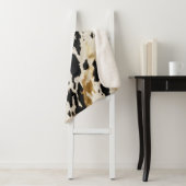 Black Cream Gold Zuidwest Koeienhuid Sherpa Deken (In situ)