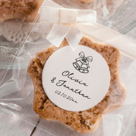 Black Cream Hand Getrokken Eigenzinnige Huwelijk Ronde Sticker