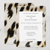 Black Cream Koe Dierenprint Trouwen Kaart (Voorkant / Achterkant)
