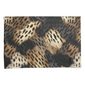Black Cream Leopard Animal abstract Kussensloop (Voorkant-Rechts)