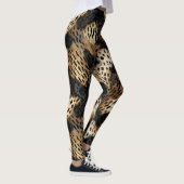 Black Cream Leopard Animal abstract Leggings (Rechts)