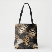 Black Cream Leopard Animal abstract Tote Bag (Voorkant)