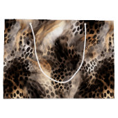 Black Cream Leopard Animal Birthday Groot Cadeauzakje (Achterkant)