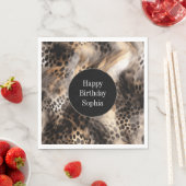 Black Cream Leopard Animal Birthday Servet (Insitu)