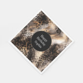 Black Cream Leopard Animal Birthday Servet (Hoek)