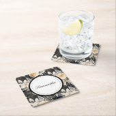 Black Cream Leopard Animal Floral Kartonnen Onderzetters (Insitu)