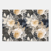 Black Cream Leopard Animal Floral Vrijgezellenfees Inpakpapier Vel (Voorkant 3)