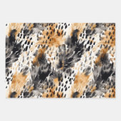 Black Cream Leopard Animal Floral Vrijgezellenfees Inpakpapier Vel (Voorkant 2)