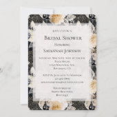 Black Cream Leopard Animal Floral Vrijgezellenfees Kaart (Voorkant)