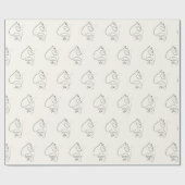 Black & Cream Minimalist Cat Gift Cadeaupapier (Vlak)