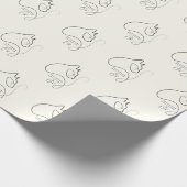 Black & Cream Minimalist Cat Gift Cadeaupapier (Hoek)