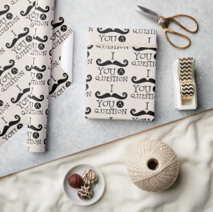 Black Cream Mustache Humor Cadeaupapier
