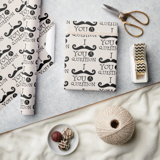 Black Cream Mustache Humor Cadeaupapier (Crafts)