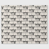 Black Cream Mustache Humor Cadeaupapier (Vlak)