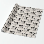 Black Cream Mustache Humor Cadeaupapier (Uitgerold)