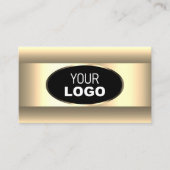 Black Cream Ombre met Logo Light Gold Decor Lijst Visitekaartje (Voorkant)