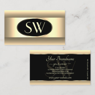 Black Cream Ombre Monogram Light Gold Decor Lijst Visitekaartje