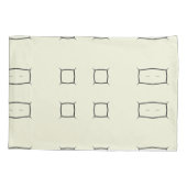 Black Cream Personalized Geometric Minimal Bedding Kussensloop (Achterkant)