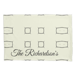 Black Cream Personalized Geometric Minimal Bedding Kussensloop