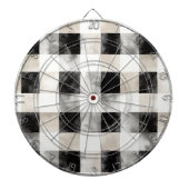 Black Cream Plaid Stripes Dartbord (Voorkant)