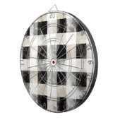 Black Cream Plaid Stripes Dartbord (Voorkant Rechts)