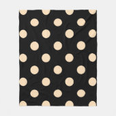 Black Cream Polka Dots Fleece Blanket (Voorkant)