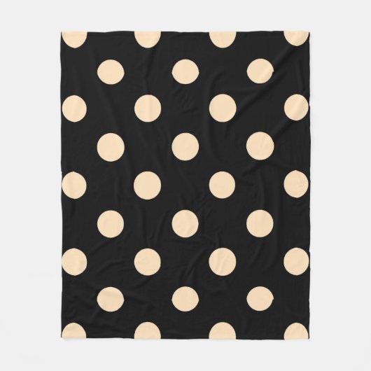 Black Cream Polka Dots Fleece Blanket Deken (Voorkant)