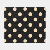Black Cream Polka Dots Fleece Blanket Deken (Voorkant (Horizontaal))