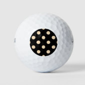 Black Cream Polka Dots Golfballen (Voorkant)