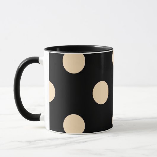 Black Cream Polka Dots Mok (Links)