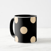 Black Cream Polka Dots Mok (Voorkant links)